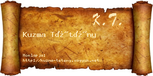 Kuzma Tétény névjegykártya